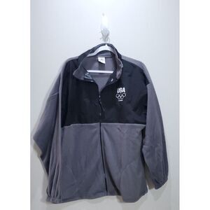 Team Usa Jacket Mens XLarge Long Sleeve Gray Full Zip Windbreaker Olympics Sport